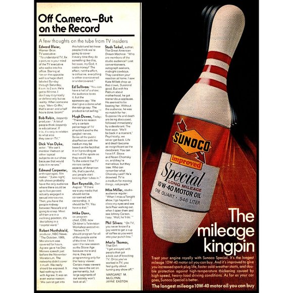 1971 Sunoco Special Motor Oil Vintage Print Ad Bowling Pin Kingpin Wall Art - Picture 2 of 2